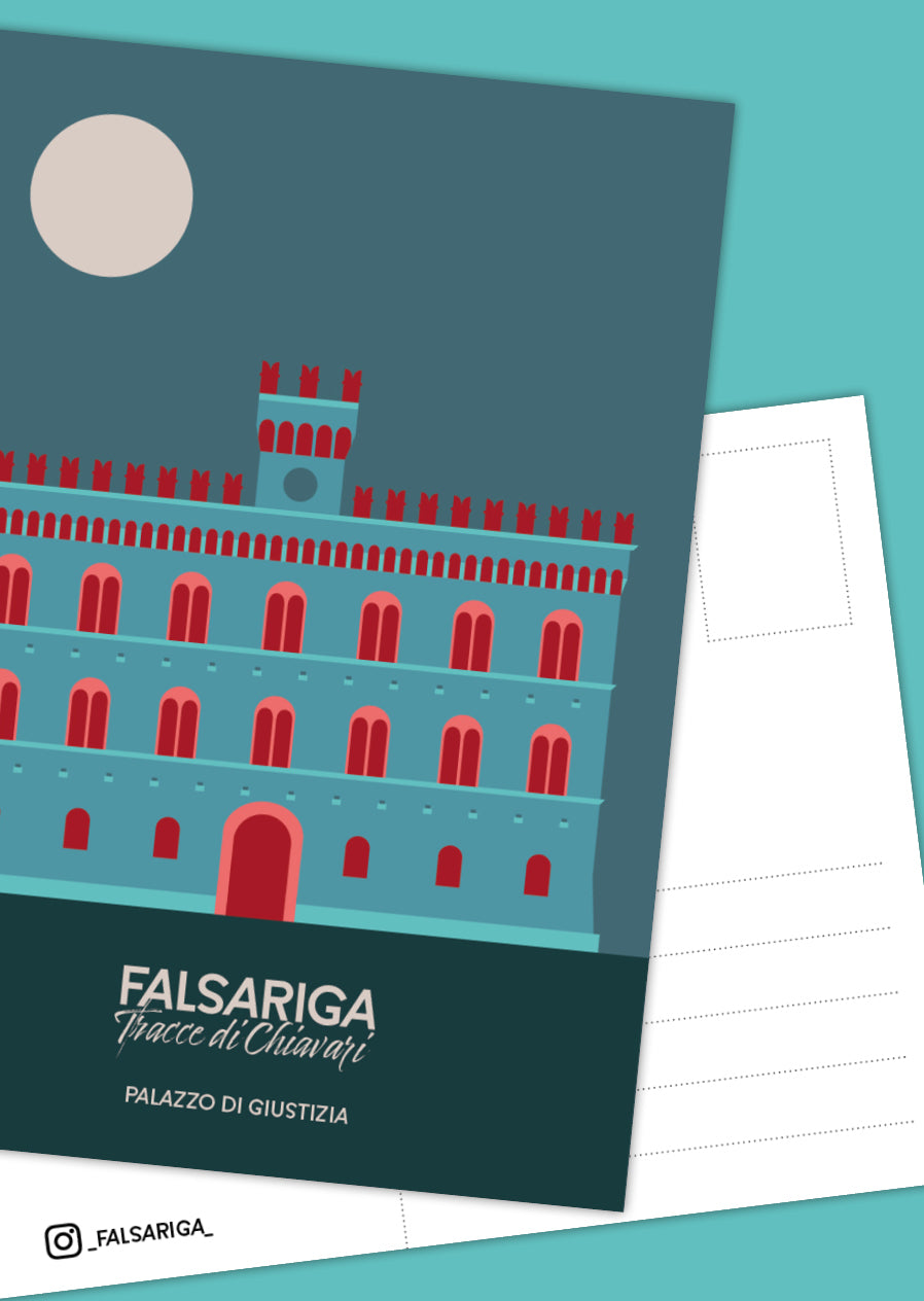 Cartolina Palazzo di Giustizia Notte