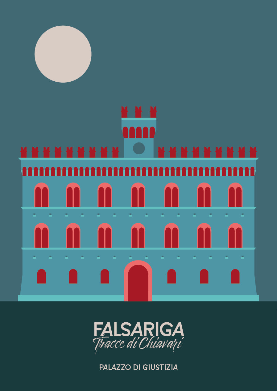 Cartolina Palazzo di Giustizia Notte